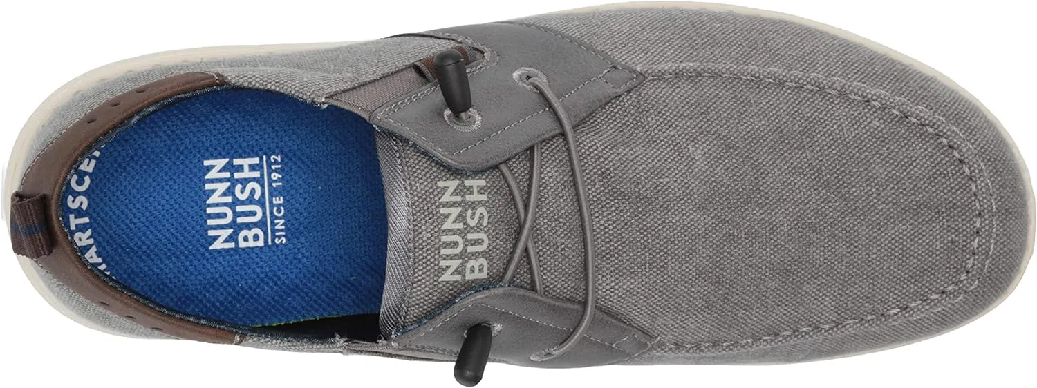 Nunn Bush Men's Brewski Moc Toe Slip-on Canvas Knit Loafer with Elastic Bungee