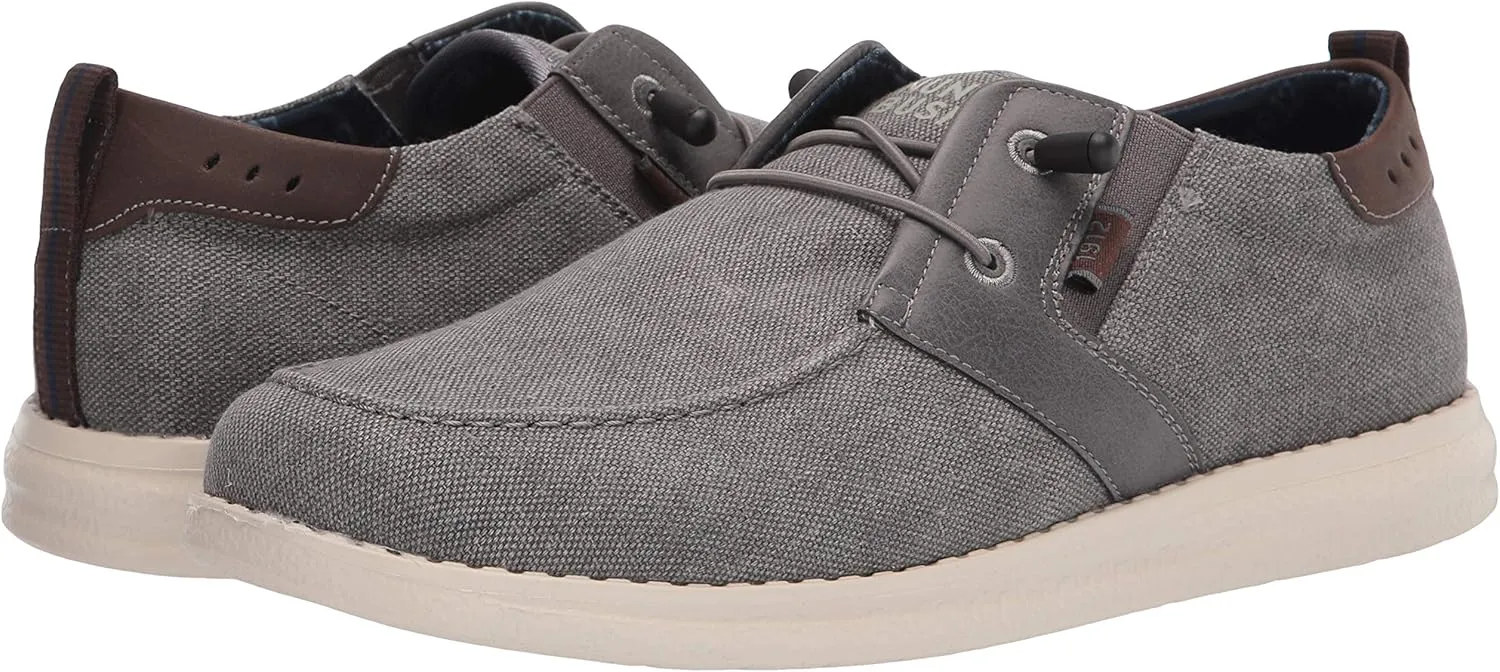 Nunn Bush Men's Brewski Moc Toe Slip-on Canvas Knit Loafer with Elastic Bungee