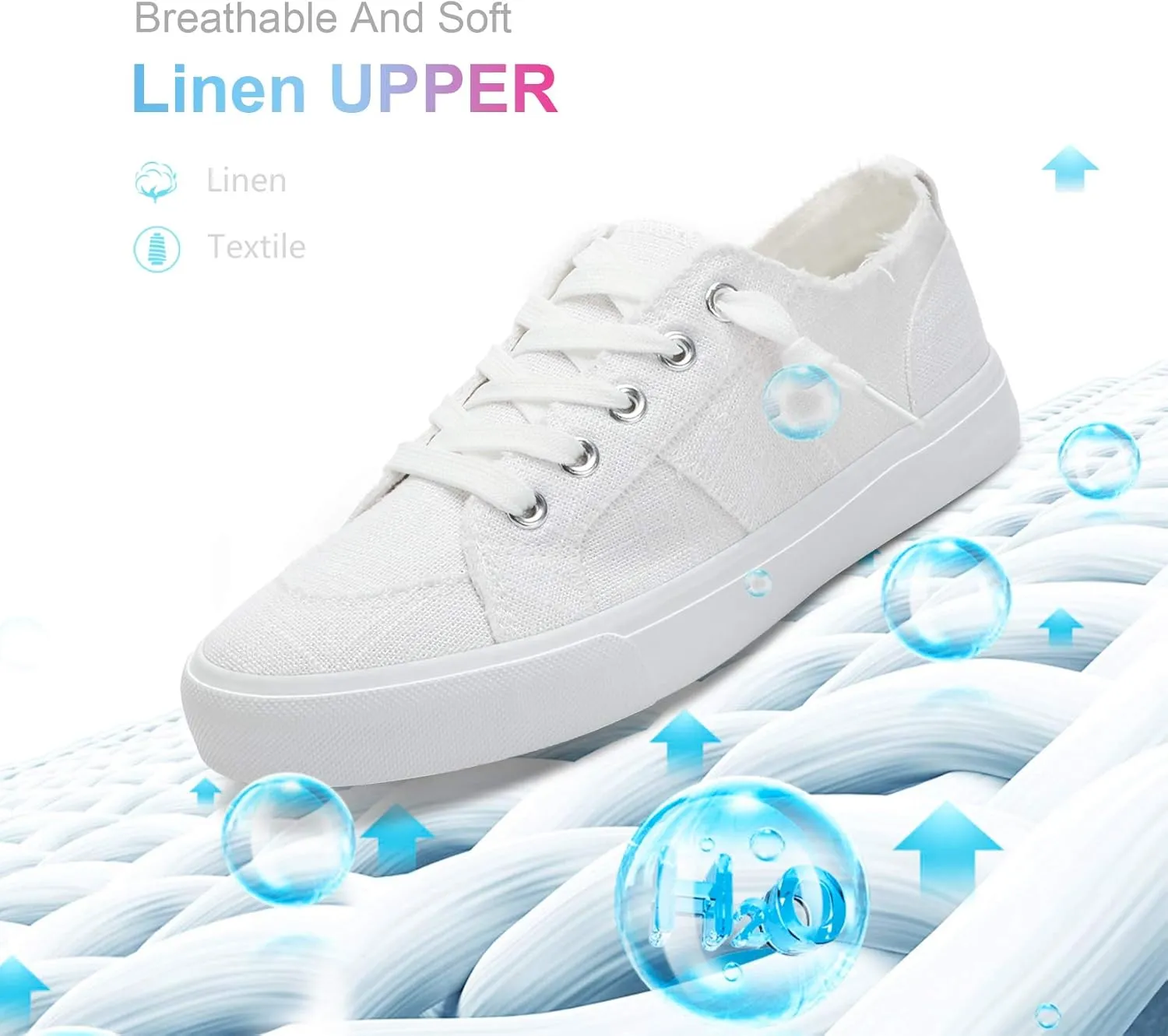 Obtaom Women's Play Fashion Sneaker White Color Washed and Leopard Canvas Slip on Shoes