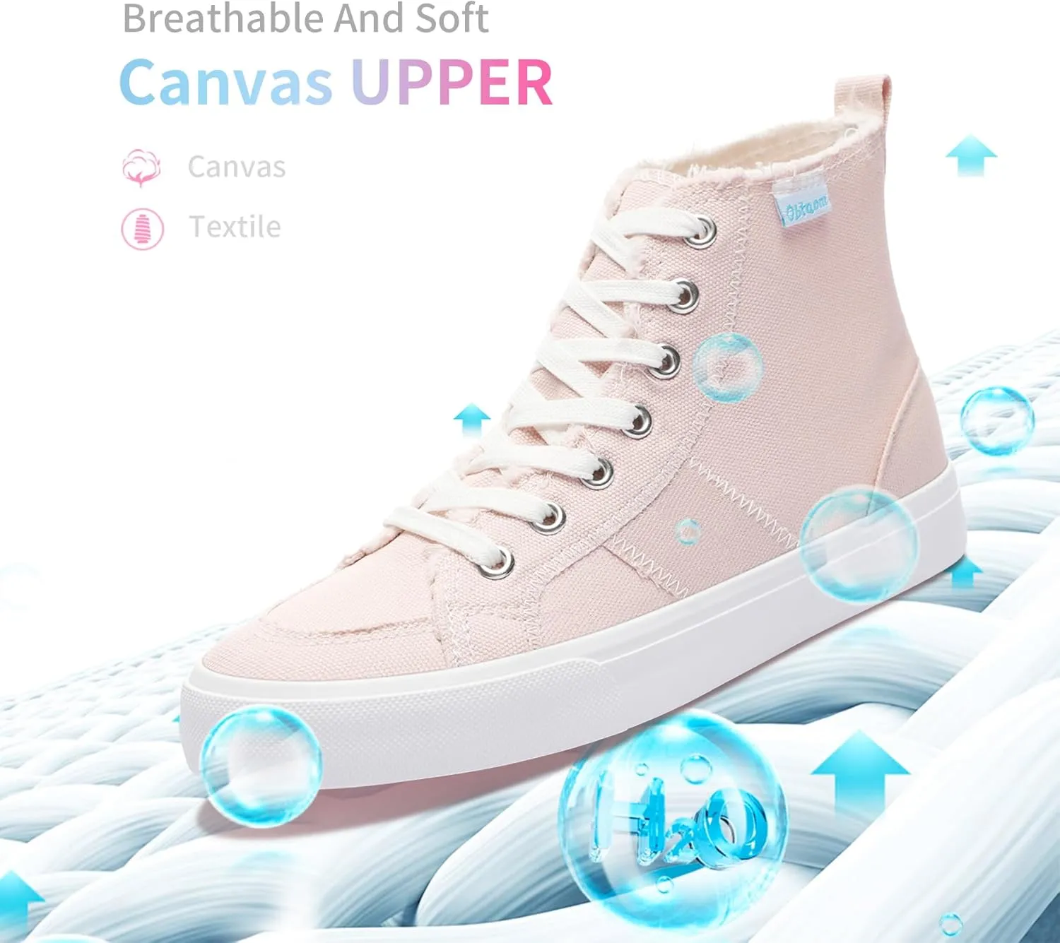 Obtaom Womens/Mens high top Canvas Shoes Play mid Calf Fashion Sneaker Casual lace up hi top Washed Canvas Shoes