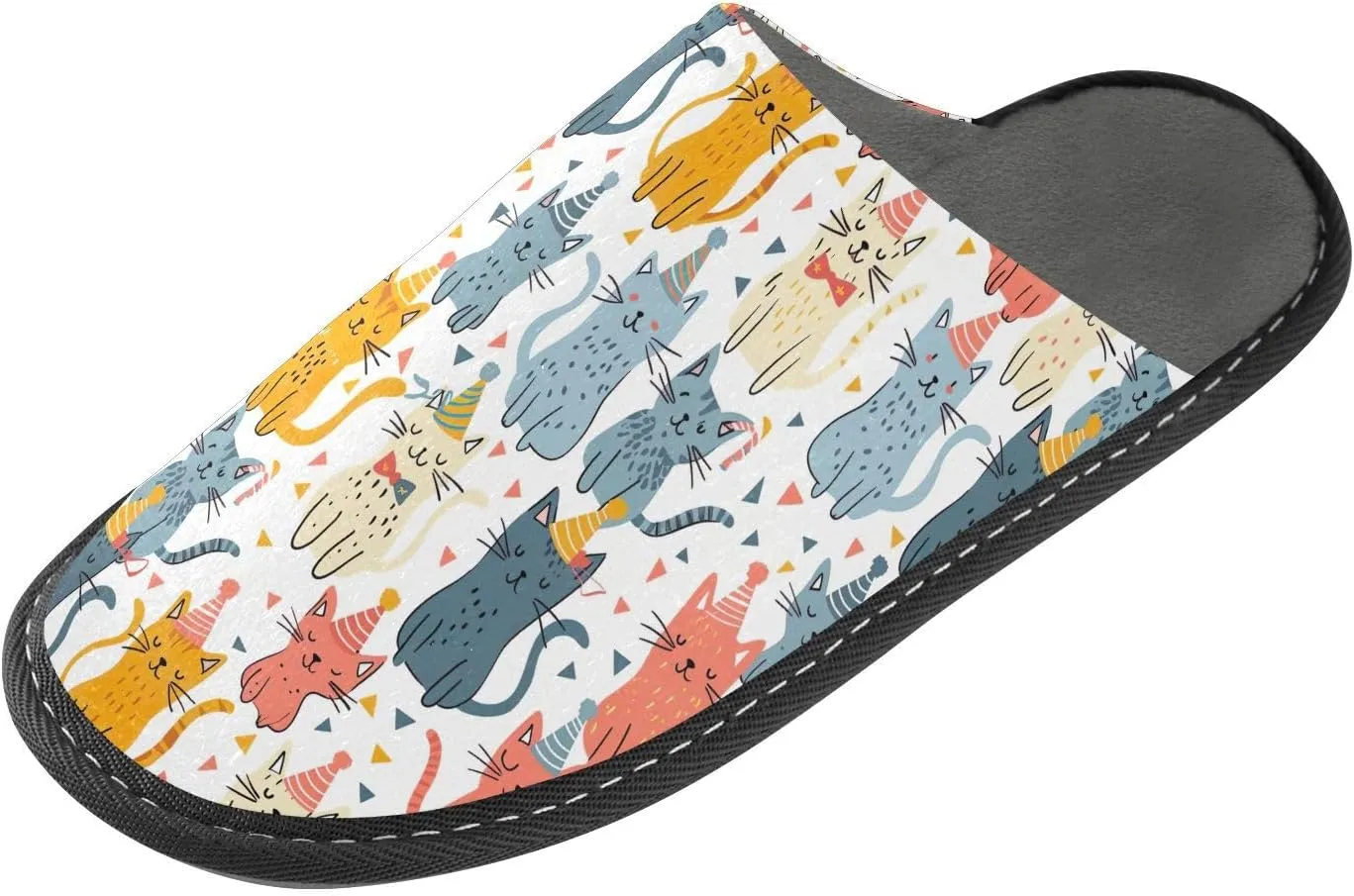 ODAWA Zebra Yellow Male Shoe House Slippers Memory Foam Plush Mens Slip on House Shoes