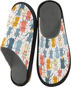 ODAWA Zebra Yellow Male Shoe House Slippers Memory Foam Plush Mens Slip on House Shoes