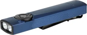 OLIGHT Arkfeld Ultra 1400 Lumens EDC Flat Flashlight, Rechargeable Compact Pocket Flash Light Combines White LED, UV and Green Beam, Triple Sources Perfect for Checking, Working (Navy Blue CW)