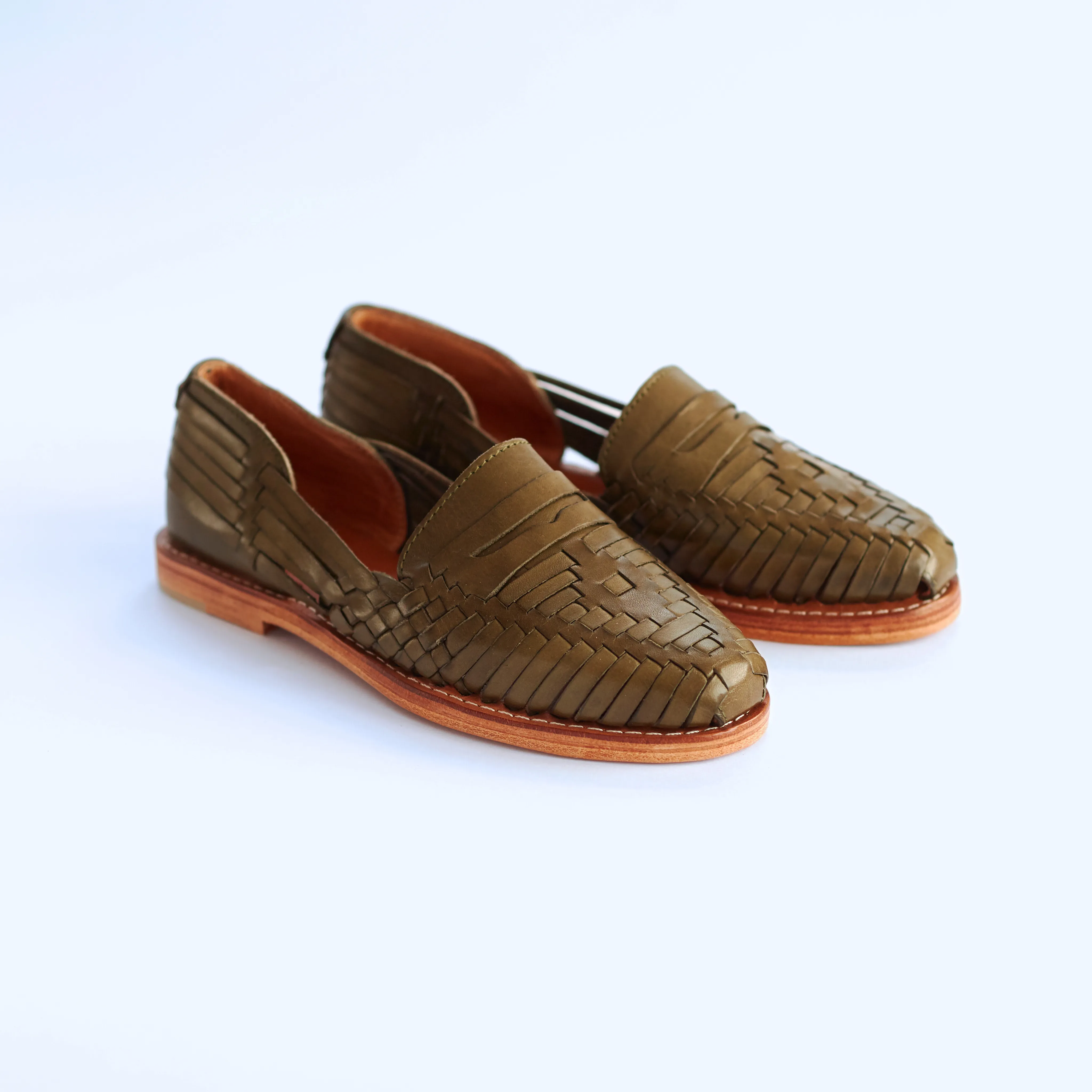 Olive Green Leather Sebastian Loafer