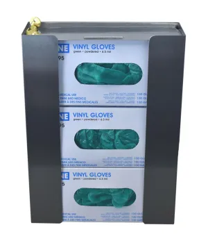 Omnimed Stainless Steel Glove Box Holder with Key Lock, for Medical and Lab Use (Triple)