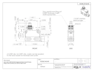 Omron D4E-1C20N Small Slim Sealed Limit Switch, General Purpose, Plunger, Screw Terminals, 5A at 125VAC Rated Current