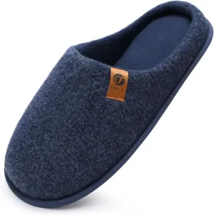 ONCAI Mens Cozy Memory Foam Scuff Slippers Slip On Warm House Shoes Indoor/Outdoor with Best Arch Support