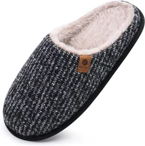 ONCAI Mens Cozy Memory Foam Scuff Slippers Slip On Warm House Shoes Indoor/Outdoor with Best Arch Support