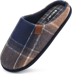 ONCAI Mens Cozy Memory Foam Scuff Slippers Slip On Warm House Shoes Indoor/Outdoor with Best Arch Support