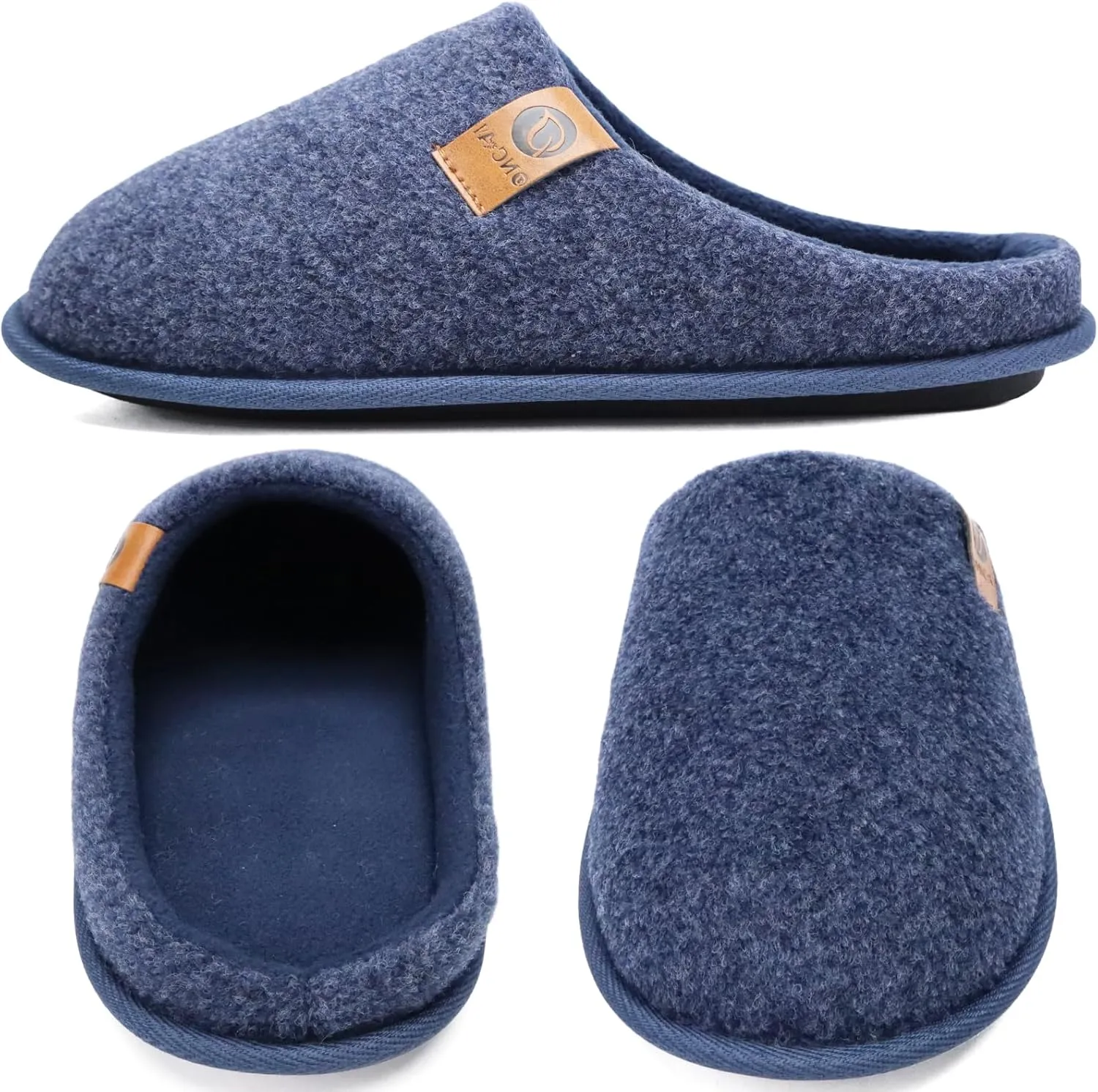 ONCAI Mens Cozy Memory Foam Scuff Slippers Slip On Warm House Shoes Indoor/Outdoor with Best Arch Support