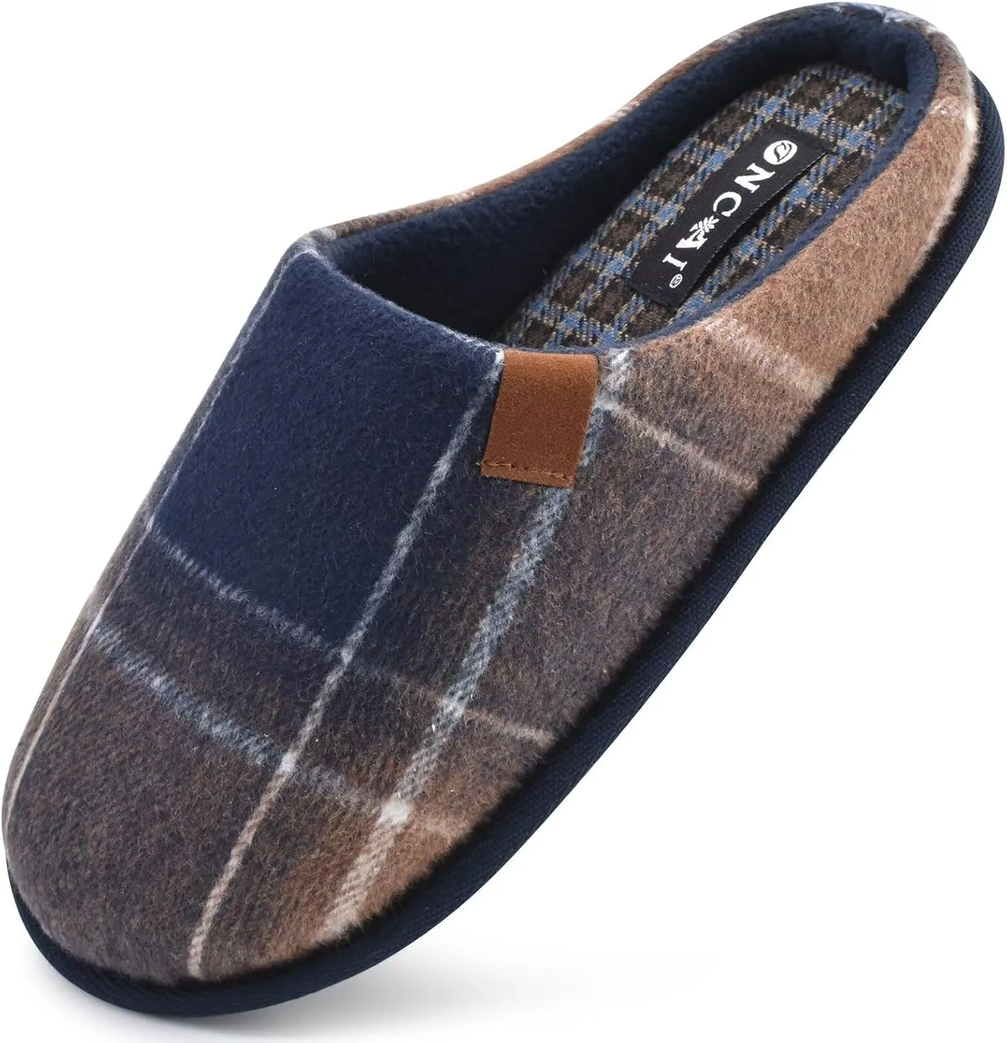 ONCAI Mens Cozy Memory Foam Scuff Slippers Slip On Warm House Shoes Indoor/Outdoor with Best Arch Support