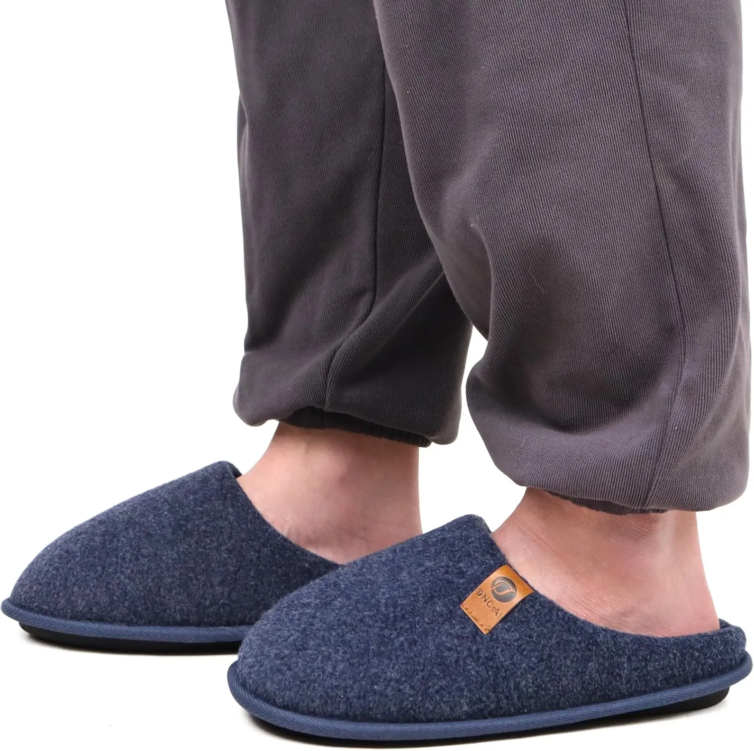 ONCAI Mens Cozy Memory Foam Scuff Slippers Slip On Warm House Shoes Indoor/Outdoor with Best Arch Support