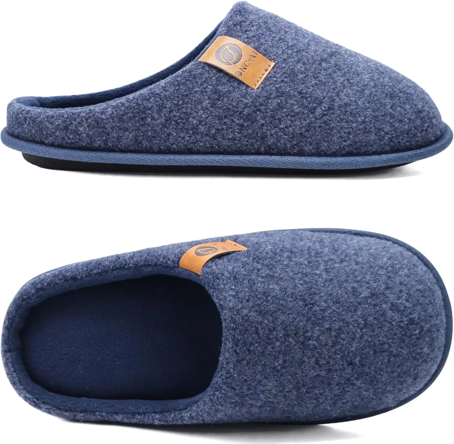 ONCAI Mens Cozy Memory Foam Scuff Slippers Slip On Warm House Shoes Indoor/Outdoor with Best Arch Support