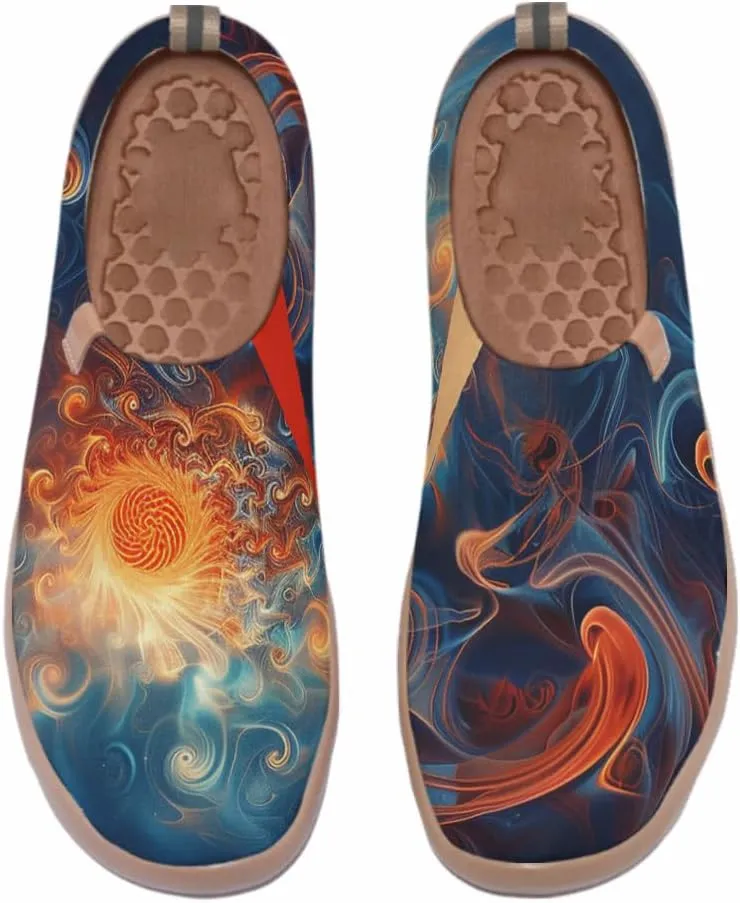 Onehorse Women's Walking Shoes Sock Slip-On Casual Loafers Travel Painted Sneakers Mesh Breathable