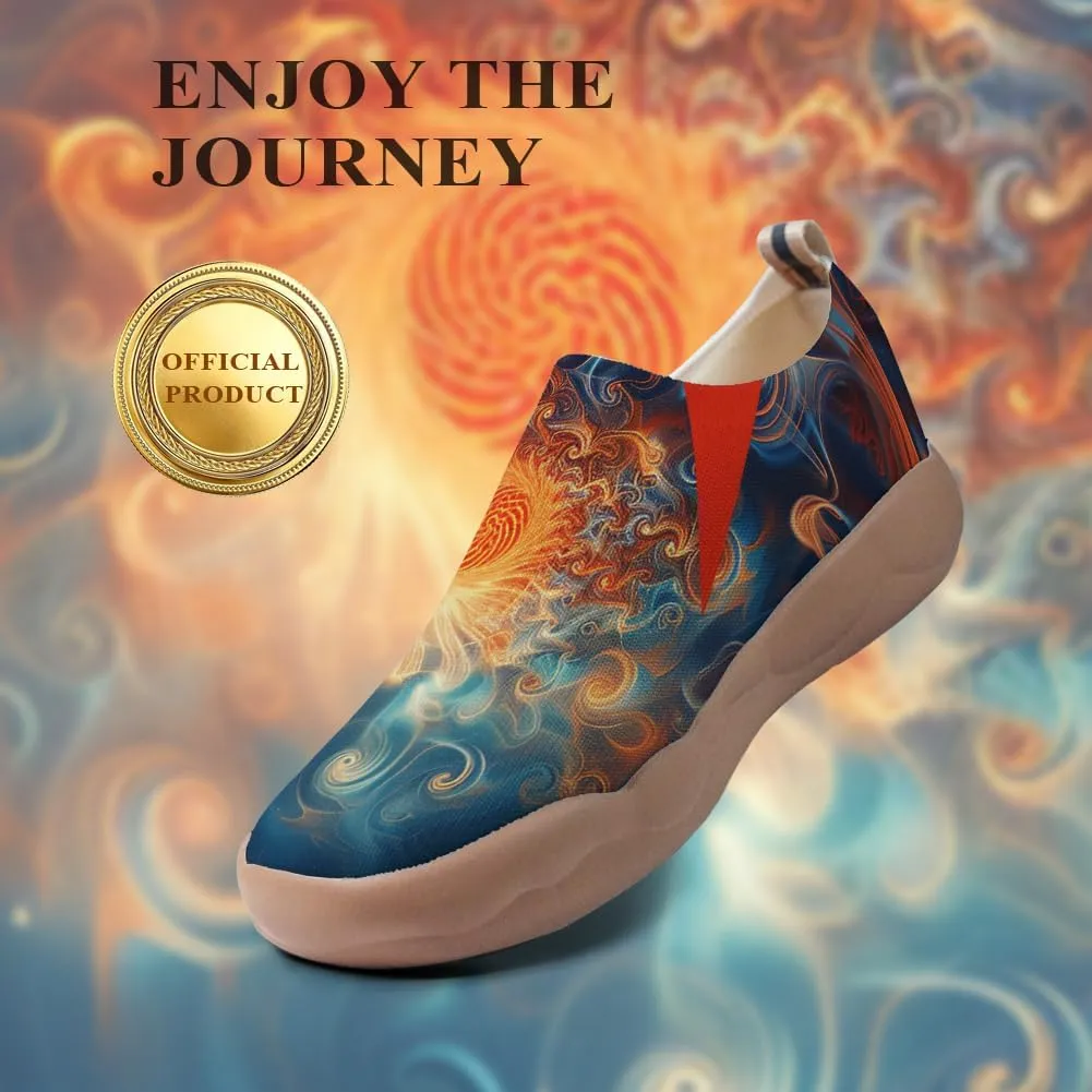 Onehorse Women's Walking Shoes Sock Slip-On Casual Loafers Travel Painted Sneakers Mesh Breathable