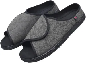 Open Toe Diabetic Shoes for Women,Special Shoes for Swollen Feet,Adaptive Shoes,Shoes for Diabetic Feet with Extra Width,Adjustable Magic Shoes,Fat Foot Walking Shoes,Gray Green
