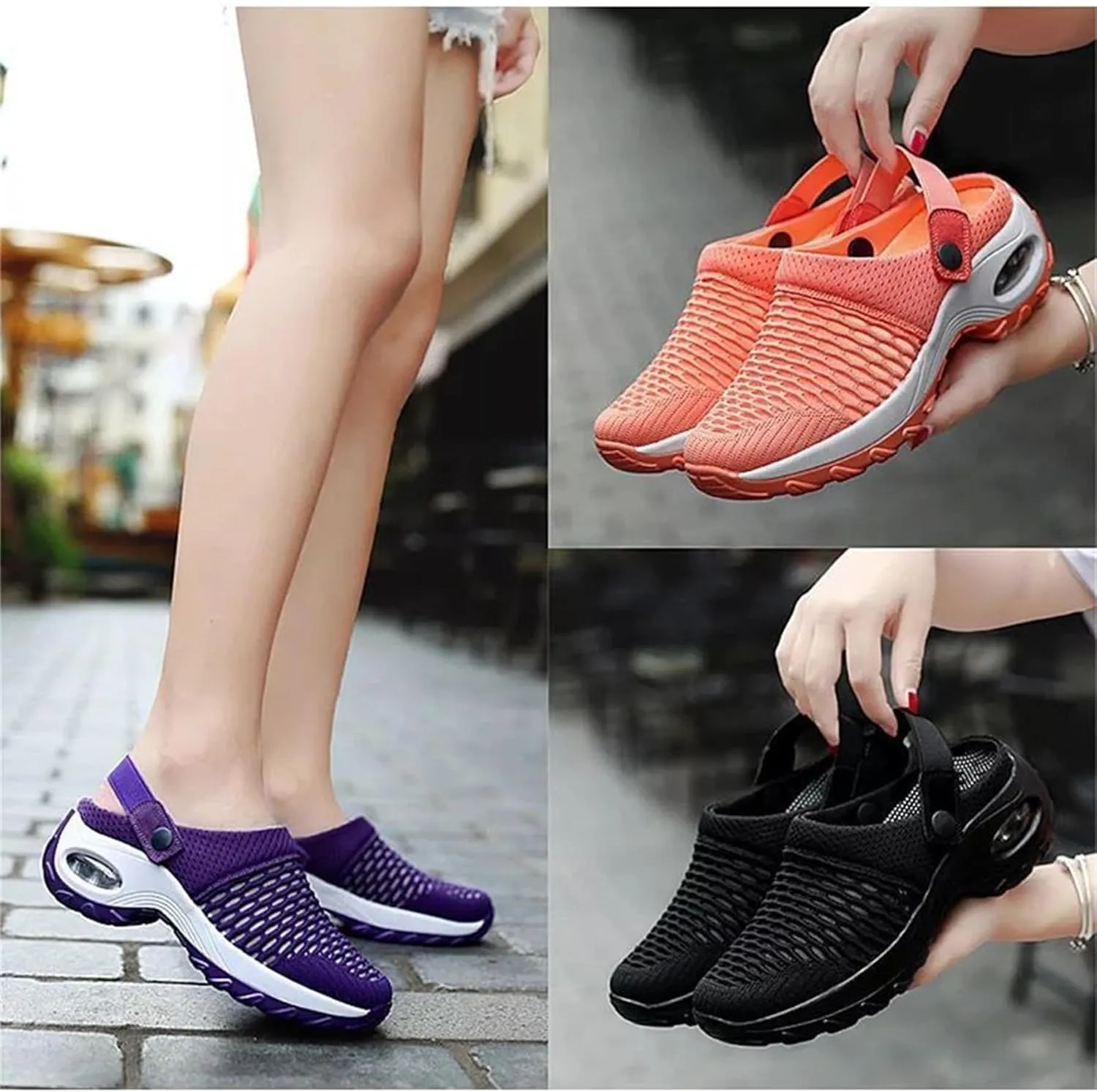 Orthopedic Clogs for Women, Women's Orthopedic Clogs with Air Cushion Support to Reduce Back & Knee Pressure, Slip-on