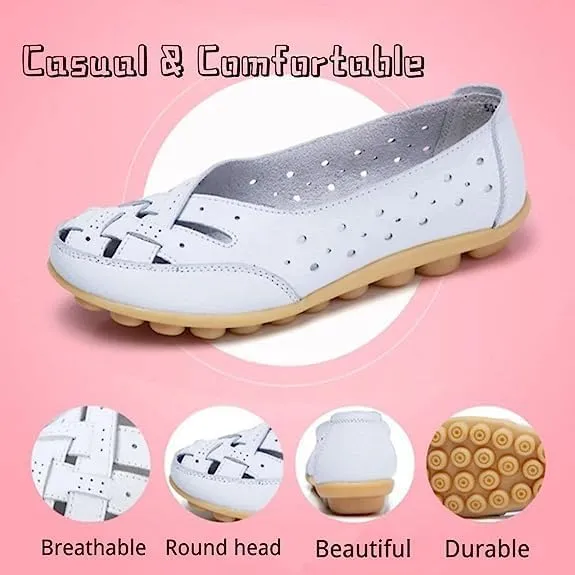 Orthopedic Loafers in Breathable Leather,Owlkay New Casual Women Shoes,Women's Comfortable Loafer Casual Leather Fashion Flats Breathable Shoes