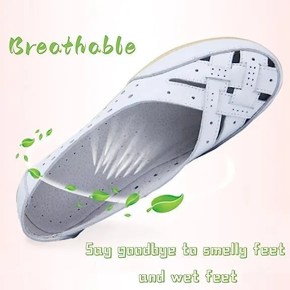 Orthopedic Loafers in Breathable Leather,Owlkay New Casual Women Shoes,Women's Comfortable Loafer Casual Leather Fashion Flats Breathable Shoes