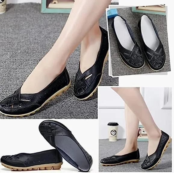 Orthopedic Loafers in Breathable Leather,Owlkay New Casual Women Shoes,Women's Comfortable Loafer Casual Leather Fashion Flats Breathable Shoes