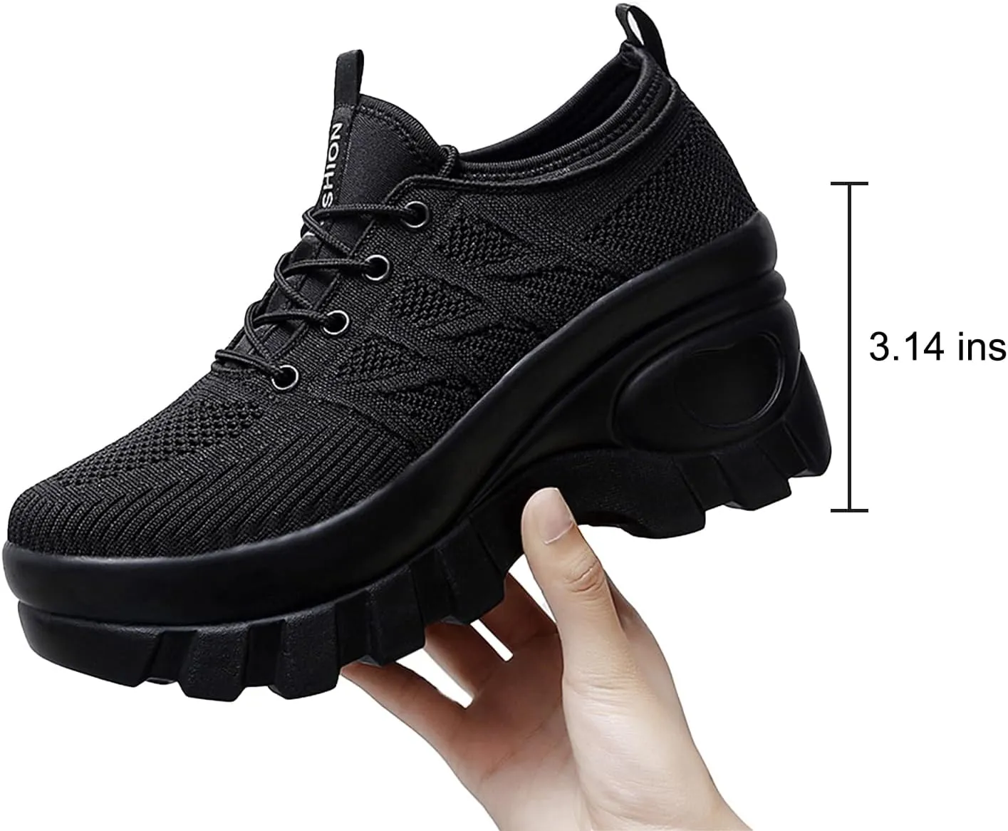 Orthopedic Walking Shoes for Women Chunky Platform Comfort Wedge Walking Shoes for Women Non-Slip Breathable Slip-On Womens Trail Running Shoes
