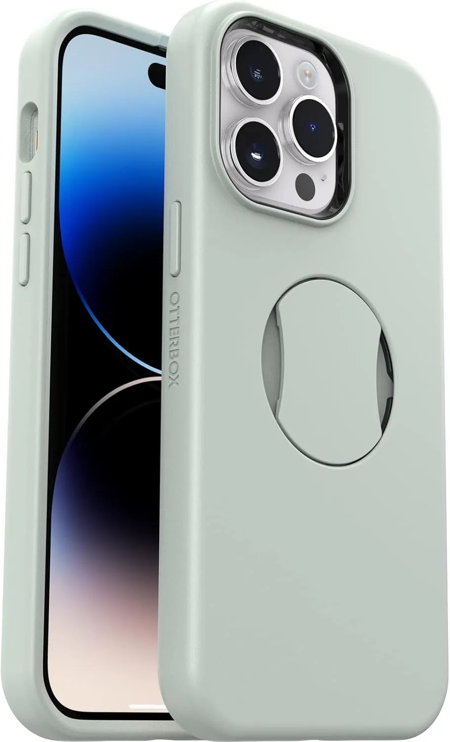 OtterBox iPhone 14 Pro Max OtterGrip Symmetry Series Case - CHILL Out (Green), Built-in Grip, Sleek case, Snaps to MagSafe, Raised Edges Protect Camera & Screen