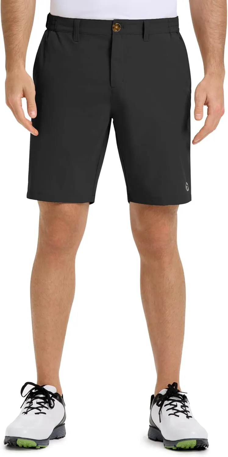Outdoor Ventures Mens Golf Shorts 9 Inch Inseam Dry Fit Stretch UPF 50  Lightweight Quick Dry Flat Front with Pockets