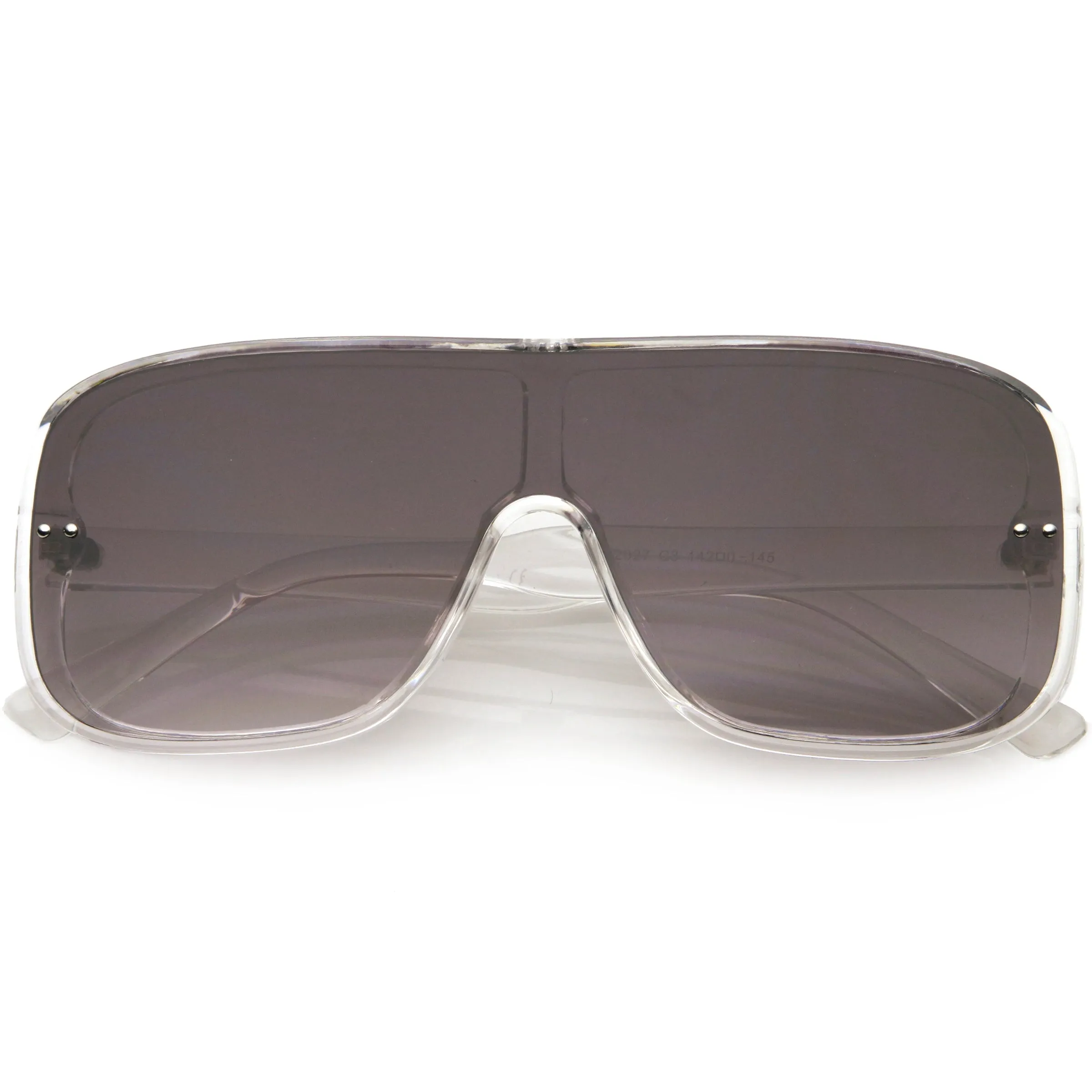 Oversize Retro Modern Disco Square Flat Lens Shield Sunglasses C988
