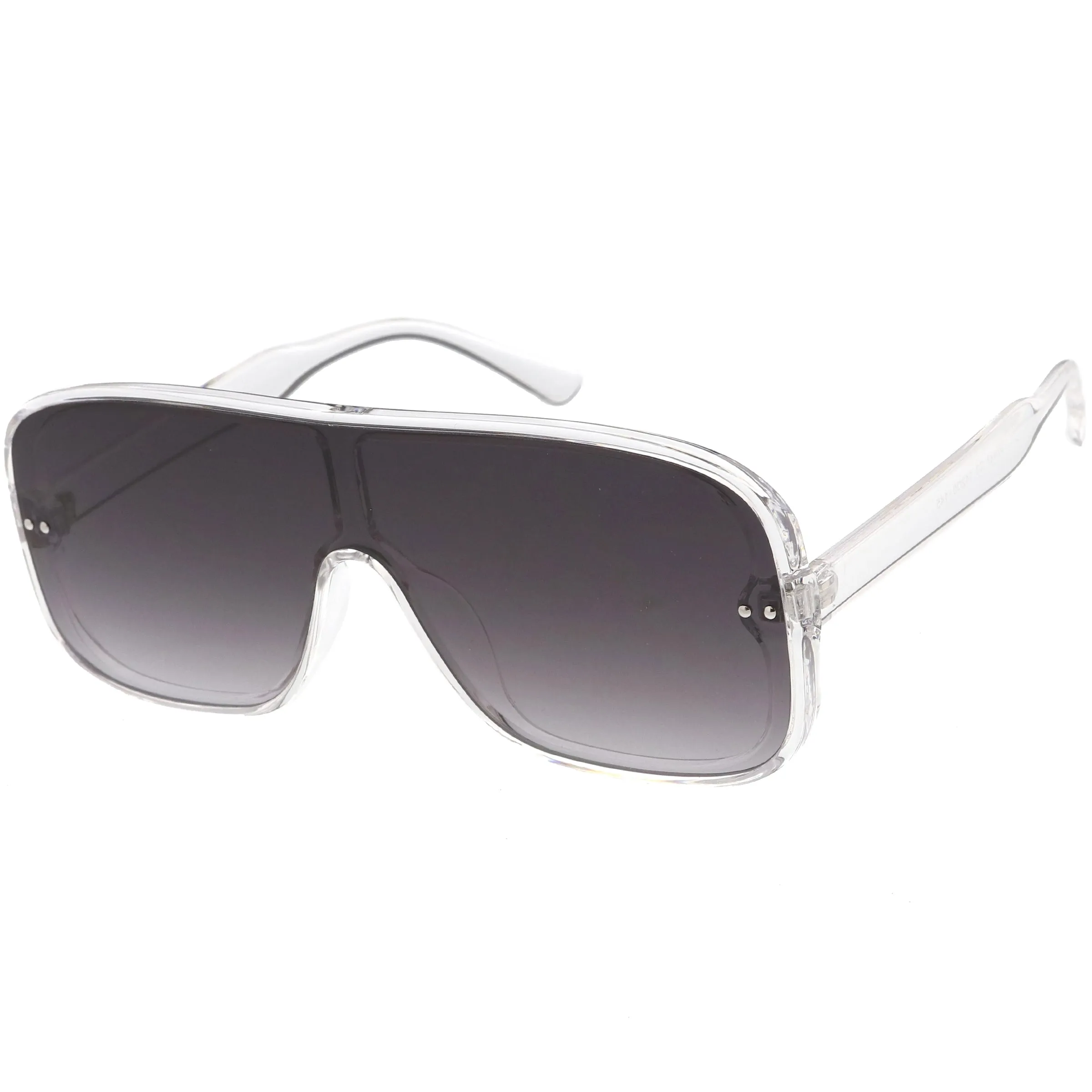 Oversize Retro Modern Disco Square Flat Lens Shield Sunglasses C988