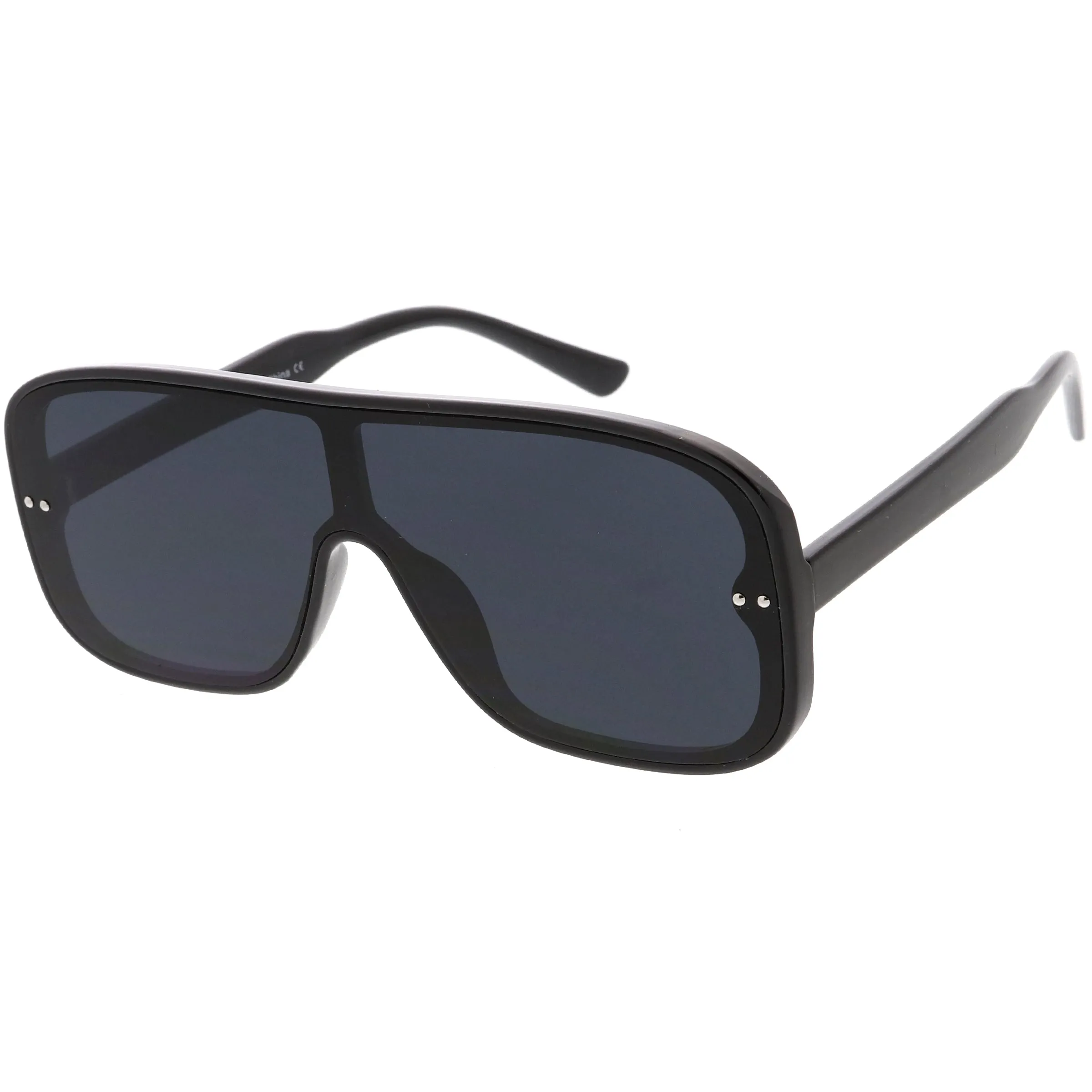 Oversize Retro Modern Disco Square Flat Lens Shield Sunglasses C988