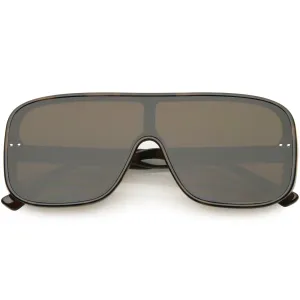 Oversize Retro Modern Disco Square Flat Lens Shield Sunglasses C988