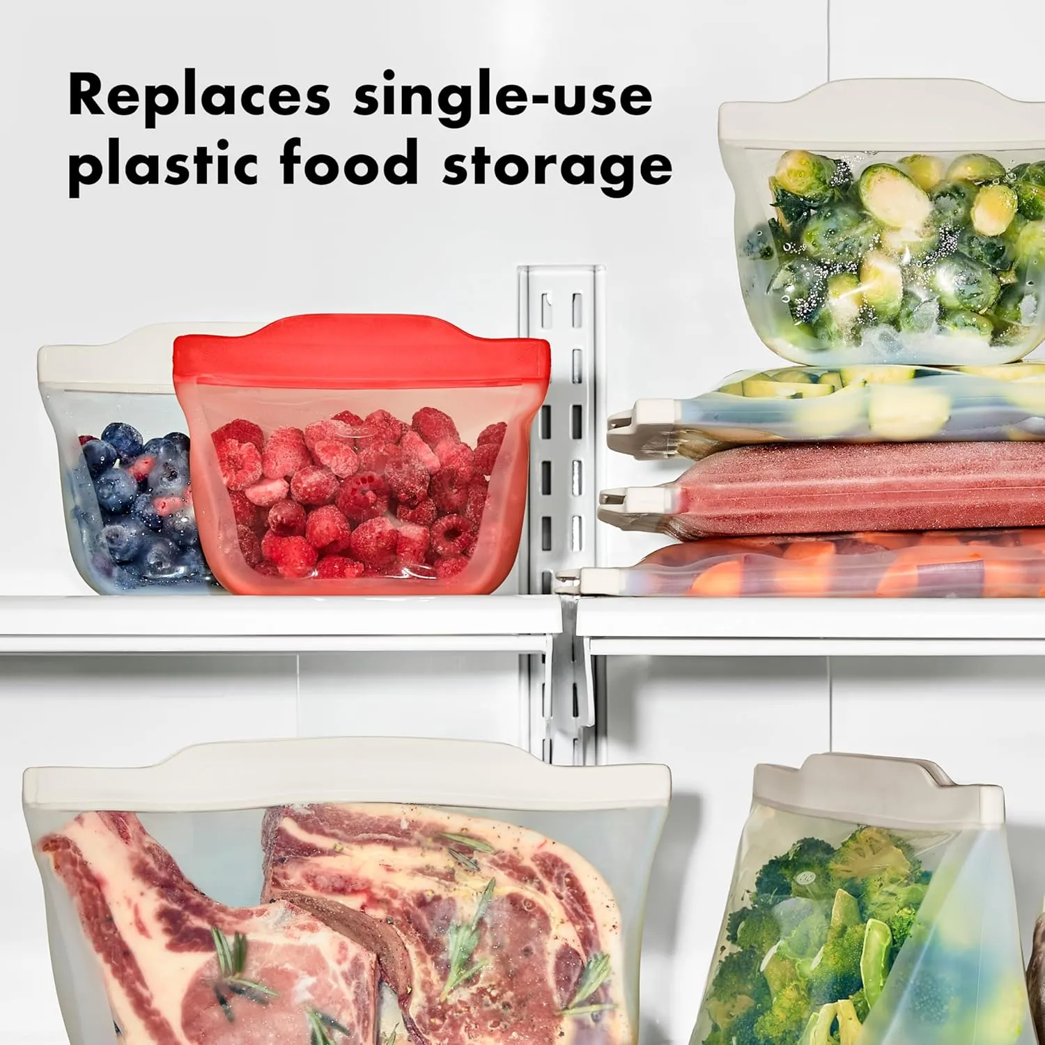 OXO Good Grips Silicone Reusable Bag – Slim Bag (30 oz) - Lagoon
