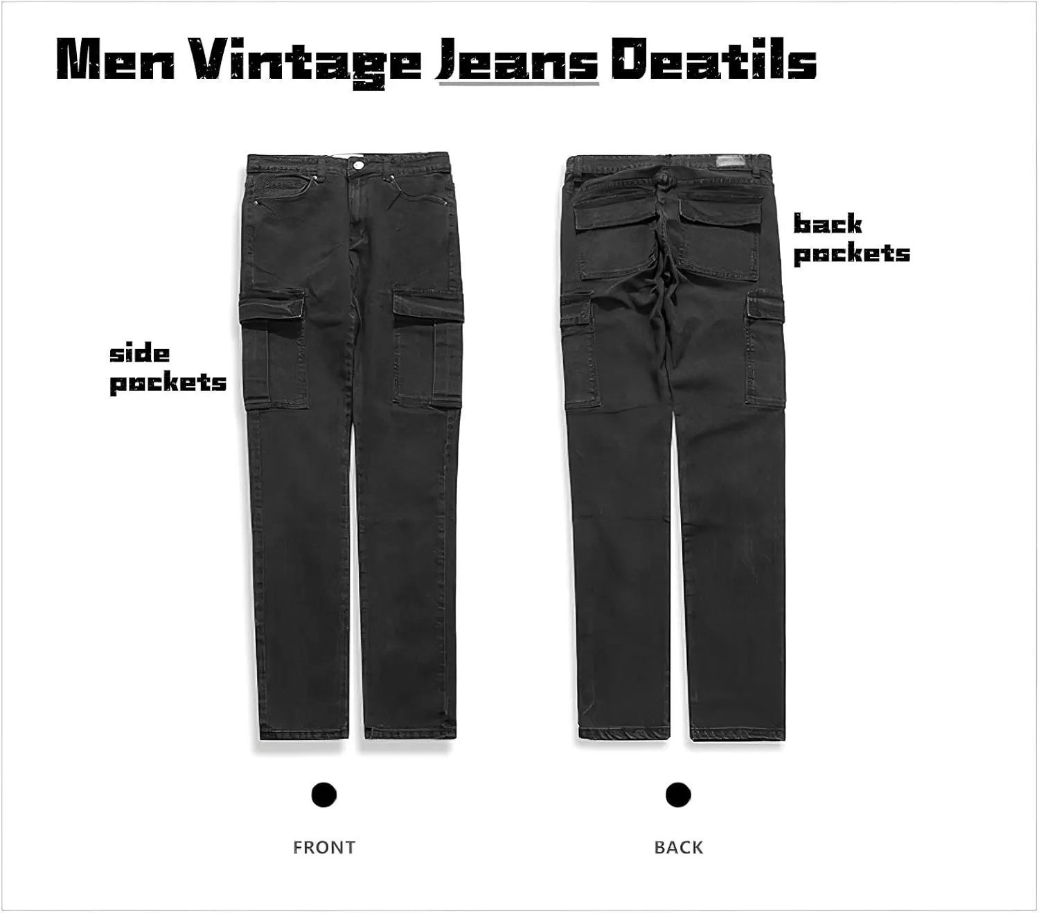 Pantete Mens Slim Fit Jeans 7 Pockets Stretch Skinny Denim Pencil Pants Nova Fashion