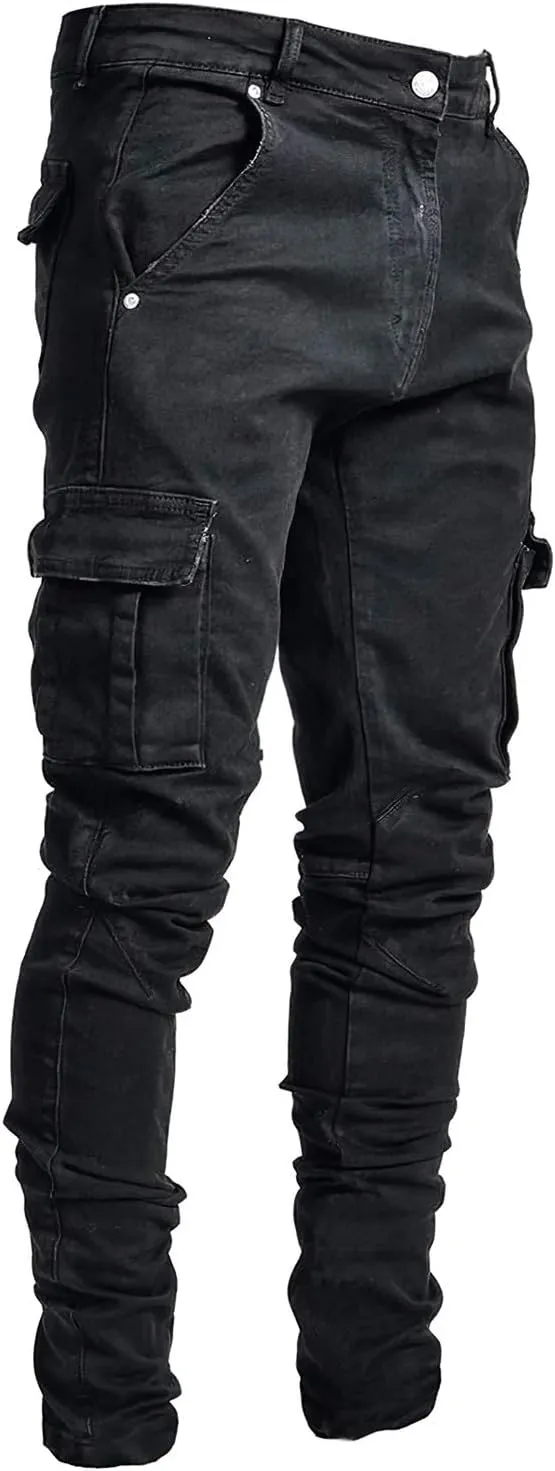 Pantete Mens Slim Fit Jeans 7 Pockets Stretch Skinny Denim Pencil Pants Nova Fashion