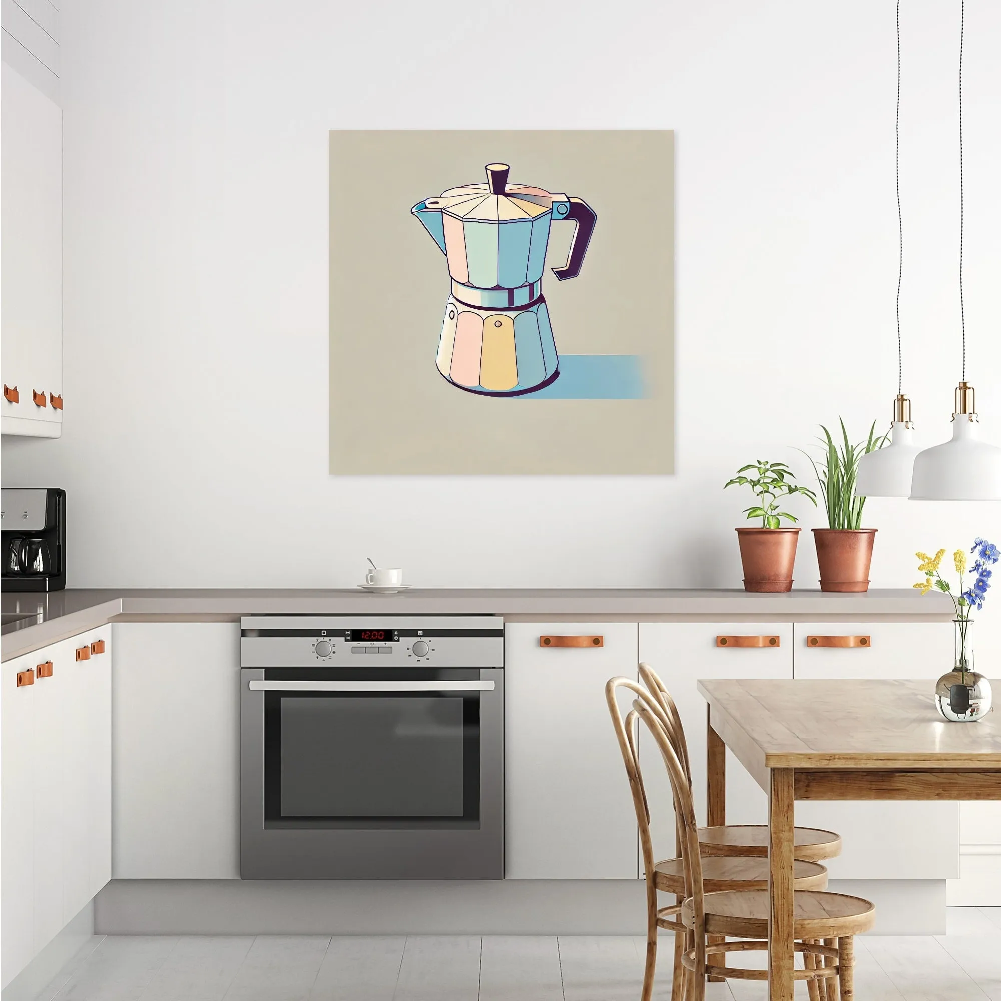 Pastel Cafetière Elegance Canvas