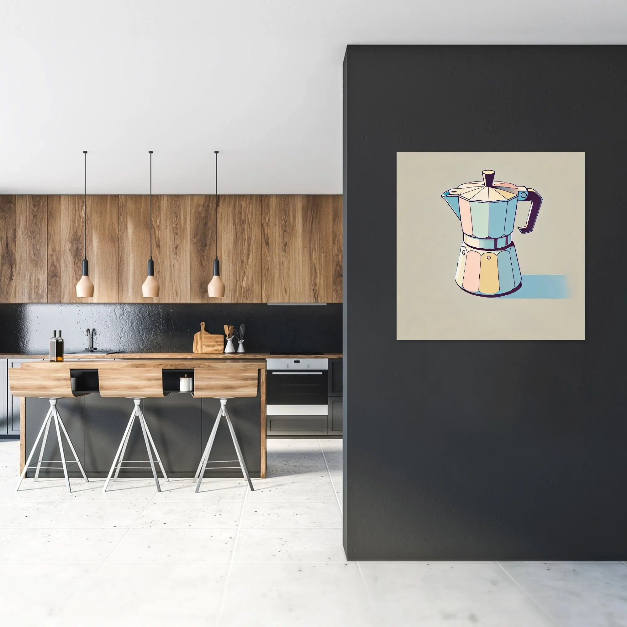 Pastel Cafetière Elegance Canvas