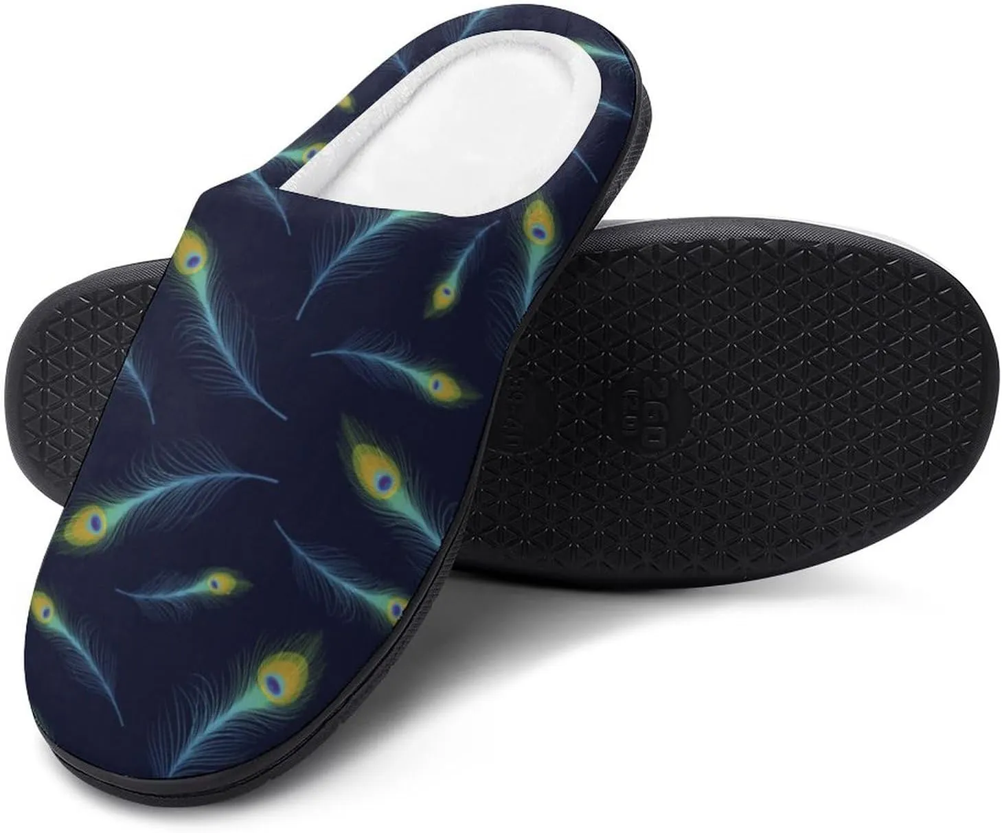 Peacock Slippers for Women Girls Soft Indoor Outdoor Winter Warm Comfy House Bedroom Slippers