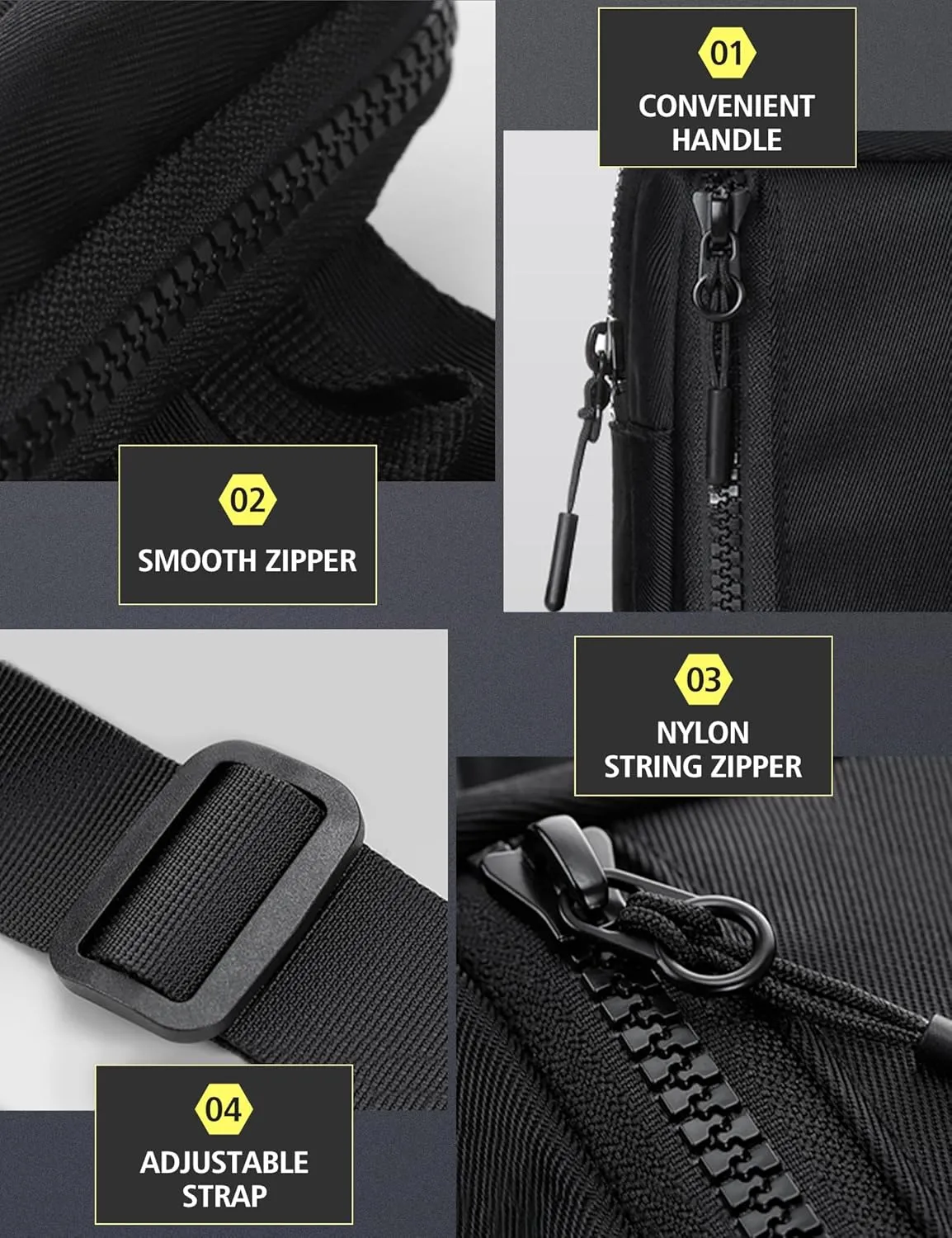 Peicees Mini Sling Bag for Men Women Crossbody Bag Travel Running Phone Daypack Shoulder Bags