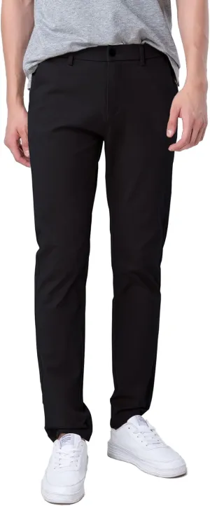 Plaid&Plain Men’s Slim Fit Khaki Pants Men’s Tapered Chino Pants