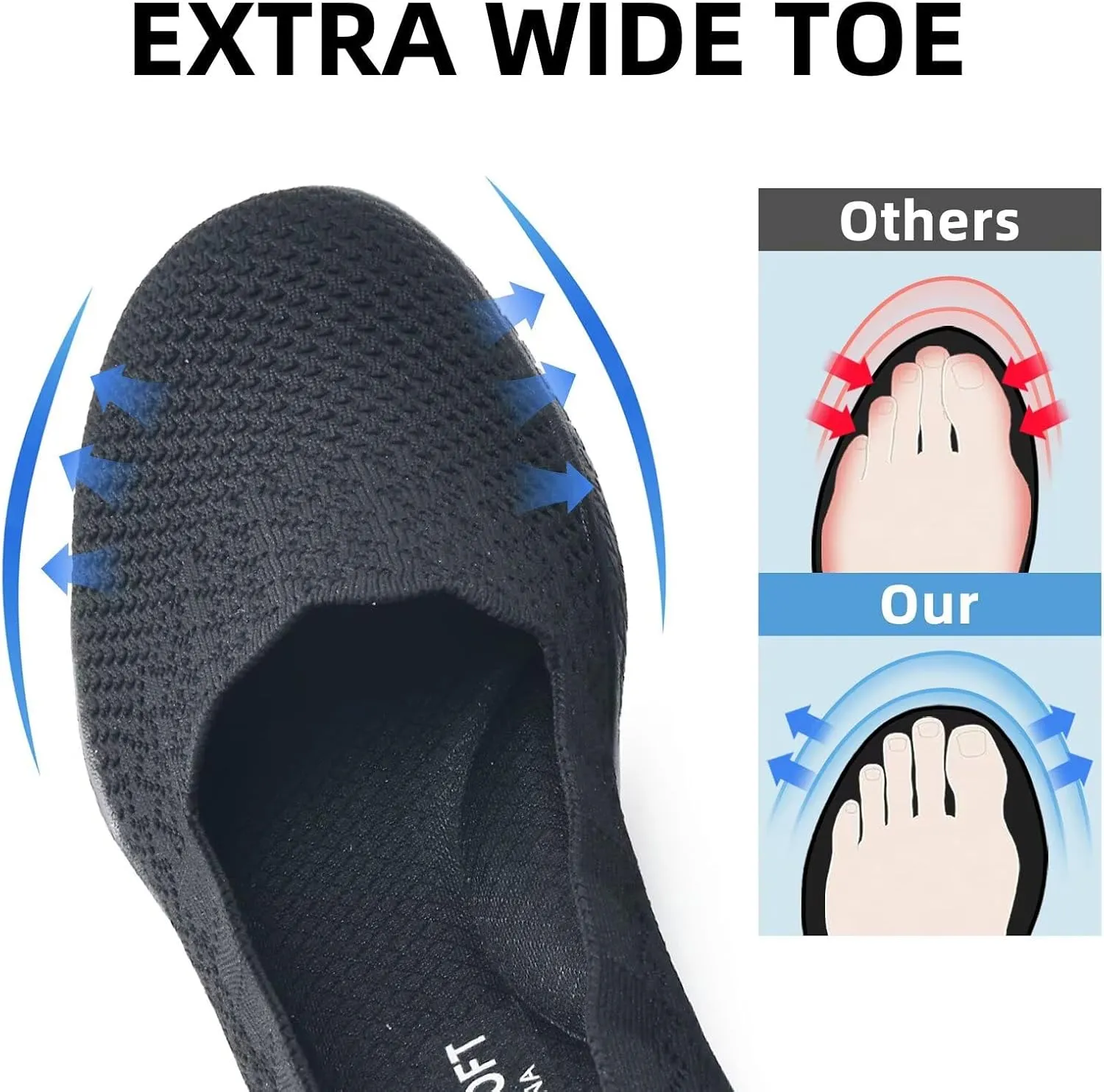 poemlady Women's Walking Shoes - Mesh Slip on Sneaker Knit Round Toe Casual Memory Foam Low Wedge Nurse Shoes for Work