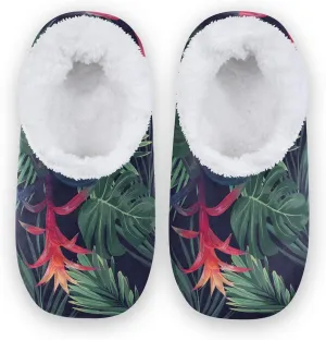 Poeticcity Unisex Fuzzy House Slippers, Warm Fur Lining Shoes, Non-Slip Memory Foam Slippers M-XXL