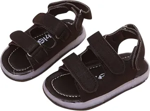 POLG Kids Boys Girls Sandals 1-4 Years Old Summer Toddler Baby Sport Light-Up Sandals LED Luminous Flat Shoes Sneakers (Black, 15-18Months)