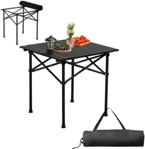 Portable Folding Camping Table, Ultralight Foldable Collapsible Outdoor Table for Travel, Camping, Hiking, Backyard BBQ Party, Beach, Fishing, RV Caravan Road Trips, Black (20 x 20 Inch)