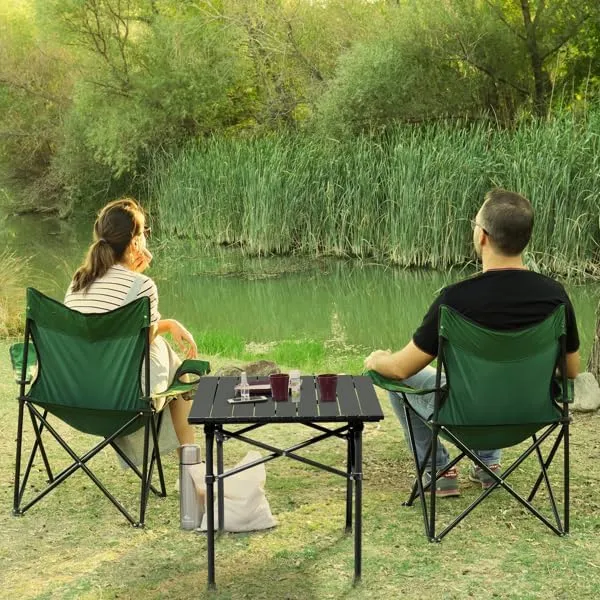 Portable Folding Camping Table, Ultralight Foldable Collapsible Outdoor Table for Travel, Camping, Hiking, Backyard BBQ Party, Beach, Fishing, RV Caravan Road Trips, Black (20 x 20 Inch)