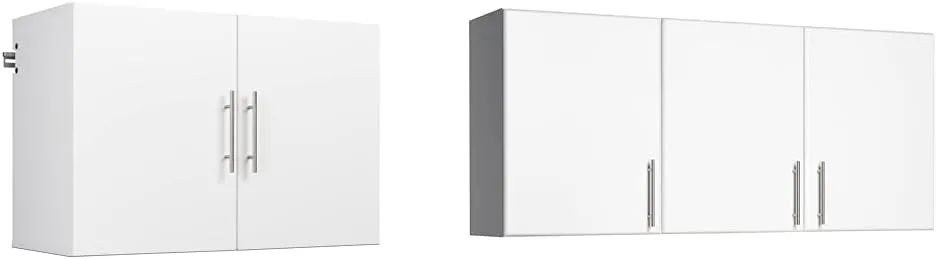 Prepac HangUps Upper Storage Cabinet - Elegant and Spacious Wall Cabinets to Maximize Your Storage, 36" Size, Classic White Finish & Elite 3-Door Wall Cabinet/Pantry Storage Cabinet, WEW-5424