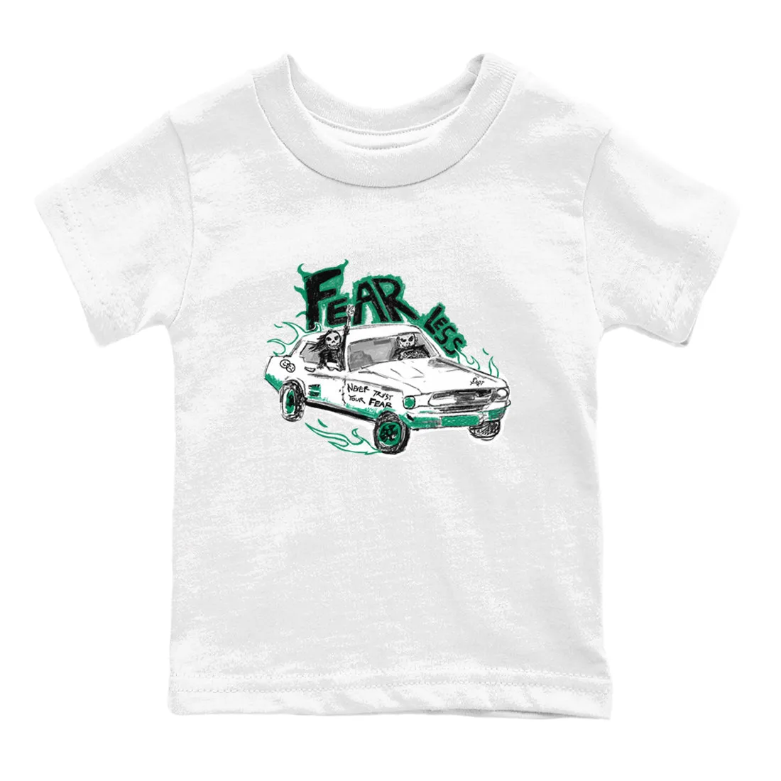 Price-match guarantee - Fearless Car Kids Jordan 4 Stylish design Air Sneaker Tees Green SNRT Oxidized