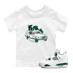 Price-match guarantee - Fearless Car Kids Jordan 4 Stylish design Air Sneaker Tees Green SNRT Oxidized