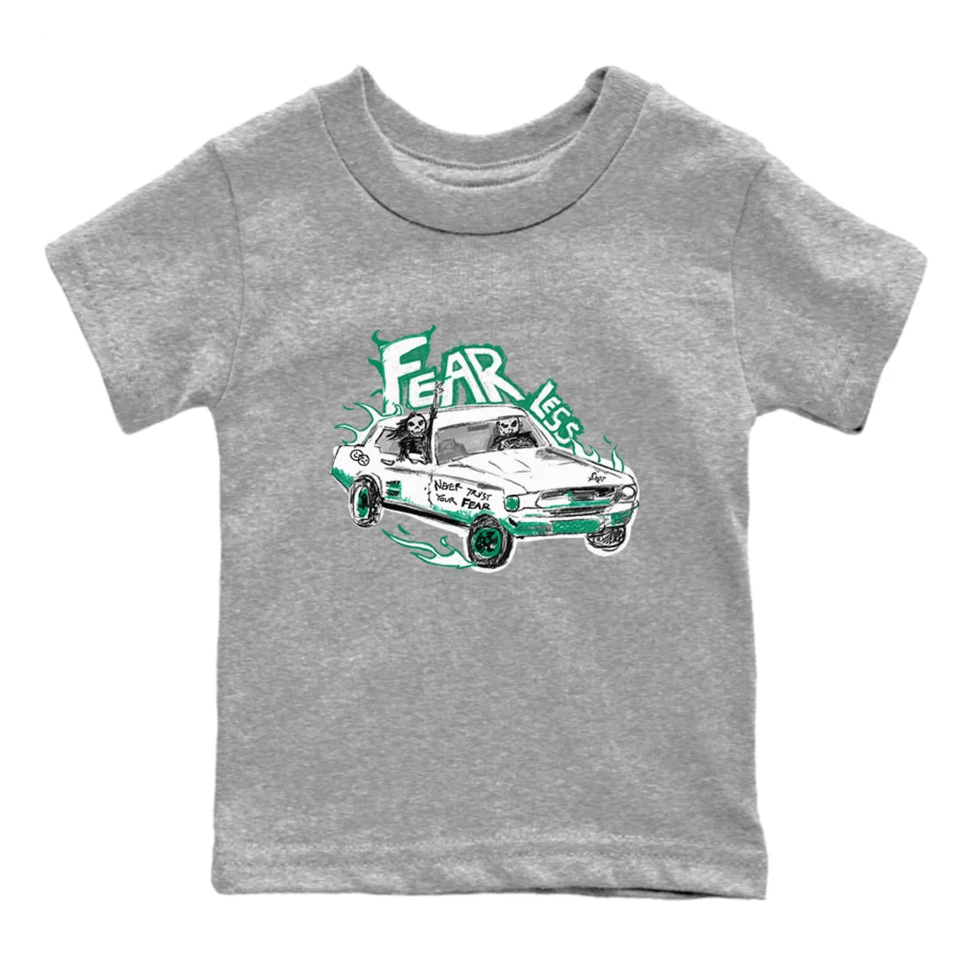 Price-match guarantee - Fearless Car Kids Jordan 4 Stylish design Air Sneaker Tees Green SNRT Oxidized
