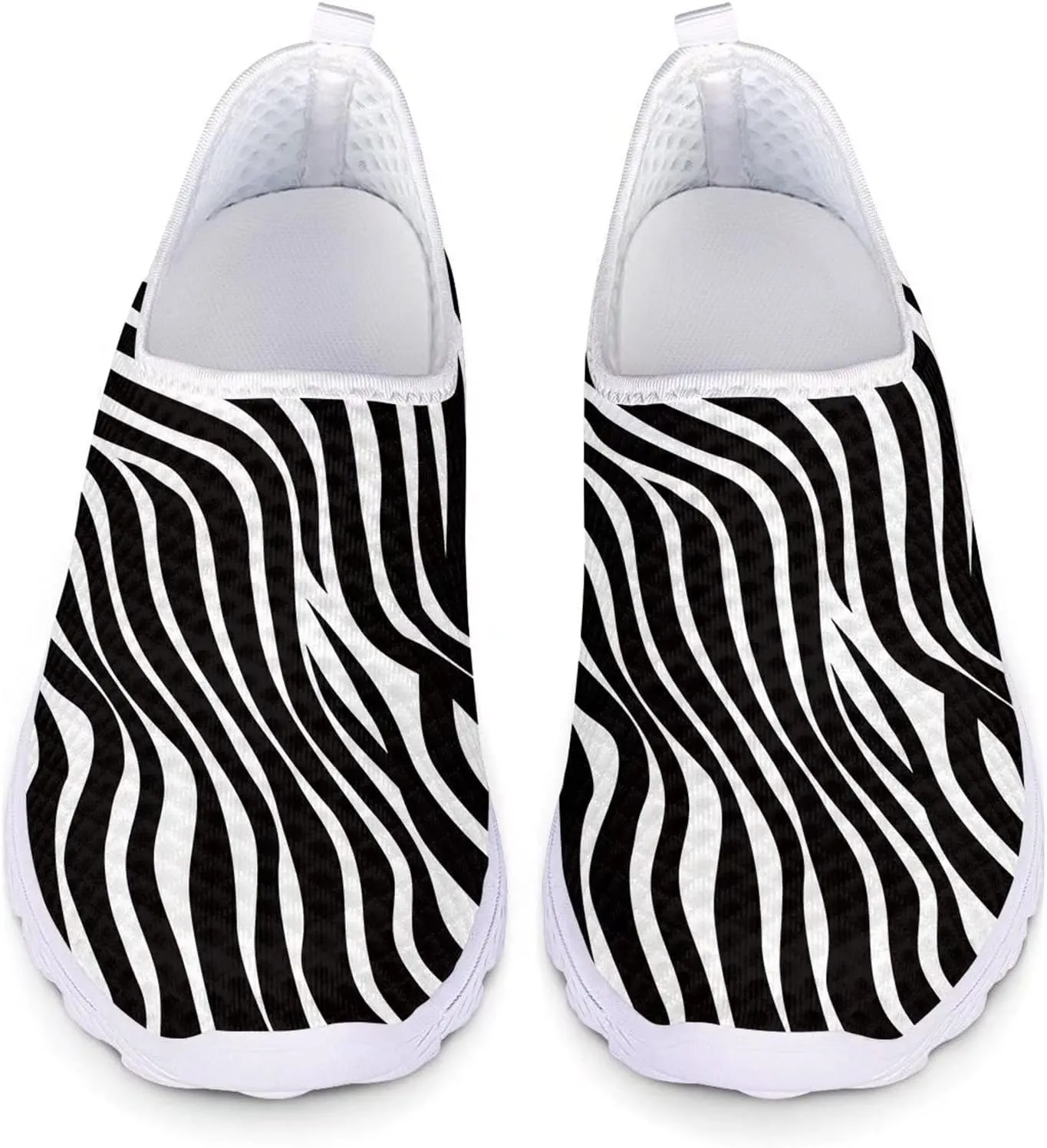 Print Slip on Sneakers for Women, Lightweight Breathable Walking Shoes, Comfortable Mesh Sneaker for Work Travel Sports Hiking