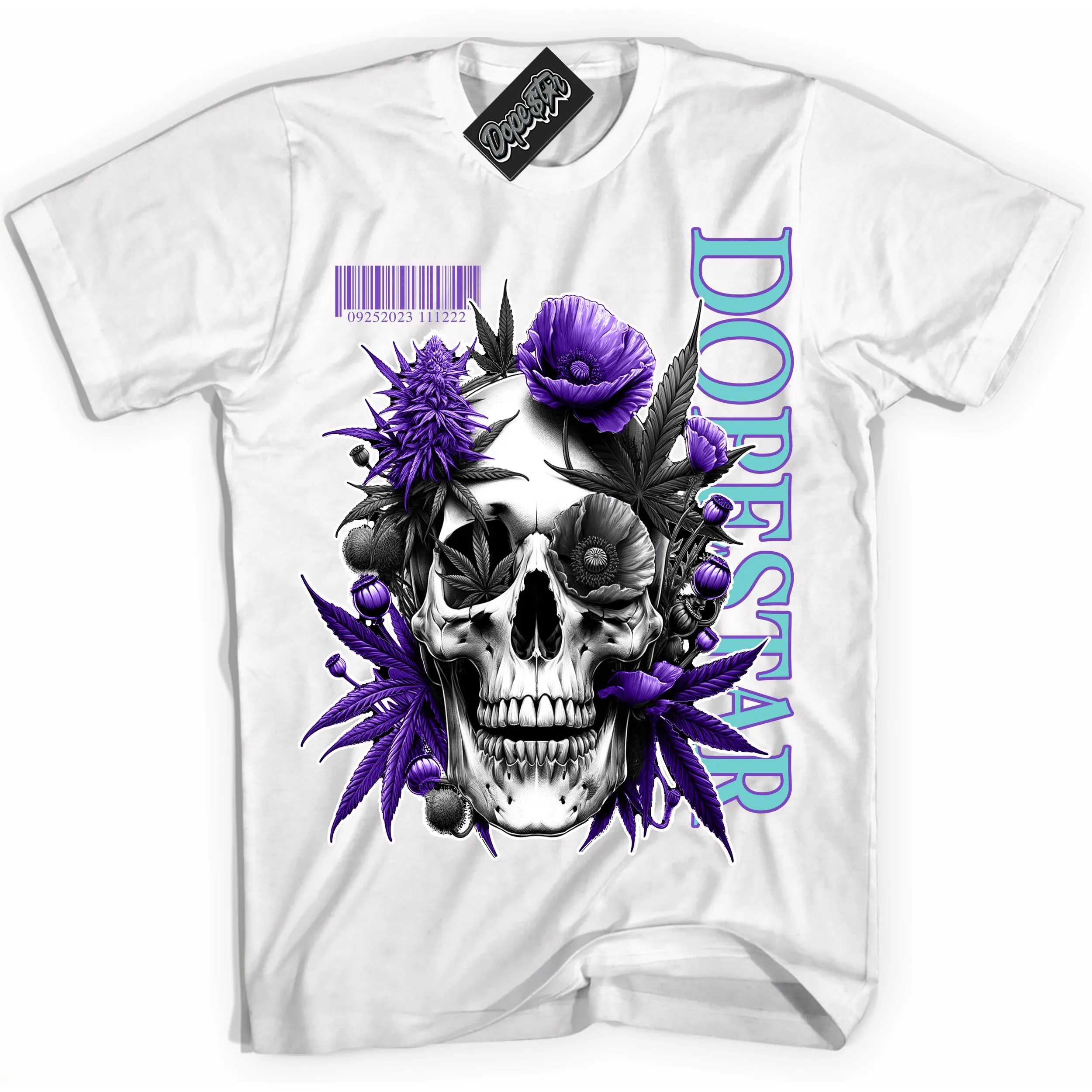 Psychic Purple Hyper Jade 1s Sneaker Shirt Skull Poppies Graphic
